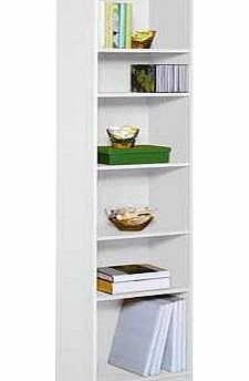 Unbranded Maine Half Width Tall Extra Deep Bookcase - White