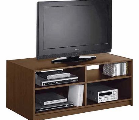 Versatile and great value. available in 7 finishes. Part of the Maine collection Collect in store today. Size H46. W103. D50cm. Weight 23.5kg. 2 shelves. 4 media storage sections. Largest height of media equipment sections 20.9cm. Suitable for LCD/pl