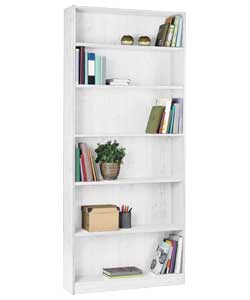 Unbranded Maine Tall Wide White Effect Bookcase