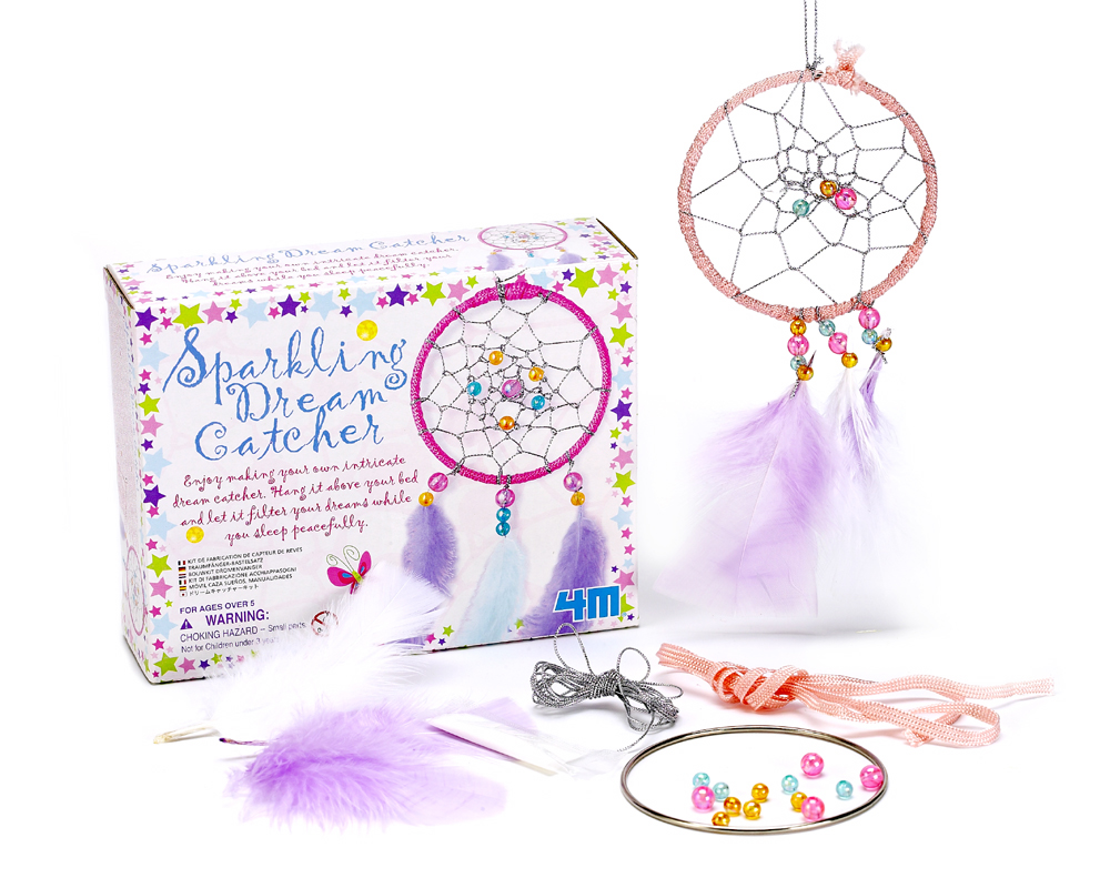 Simple instruction. Kit includes: Feathers, hoop, ribbon, string, beads, glue.