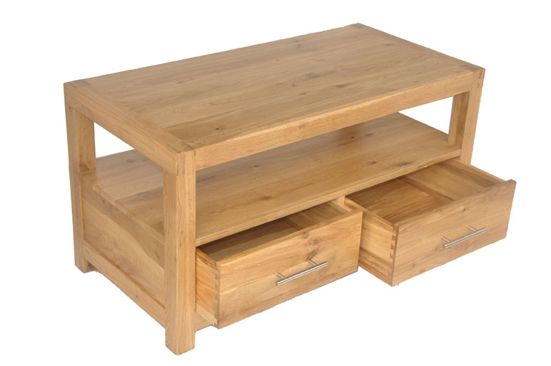 Unbranded Malano Oak Coffee Table with 2 Drawers