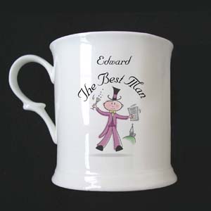 This fine bone china half pint tankard is a unique memento of that special day.