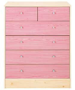 Malibu 4 Wide 2 Narrow Drawer Chest - Rose