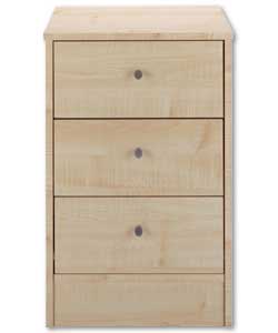 Malibu Maple Bedside Chest with 3 Drawers