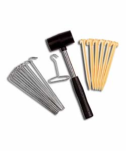 Mallet- Peg Extractor- Tent Pegs and Repair Kit