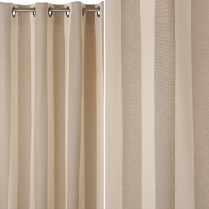 Malmo Stripe Eyelet Curtains- Natural- W150 x Drop 136cm