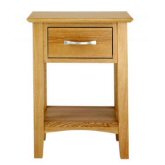 Unbranded Malvern Oak Pair 1 Drawer Side Tables - Lacquered Oak