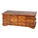 Mango wood 12 drawer coffee table furniture
