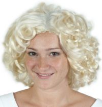Blondes have more fun.  Be like Marilyn in this wavy wig.  Boo boo pe do!