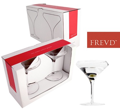 Hand blown glass from the classic range of Frevd Living glassware. The perfect martini for two
