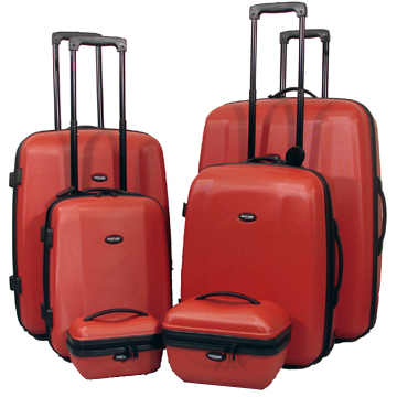Unbranded Max Luggage Deluxe 6pc ABS Plastic Suitcase Set