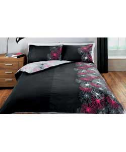 Set contains duvet set and 2 pillowcases.50% cotton, 50% polyester.Machine washable.Suitable for