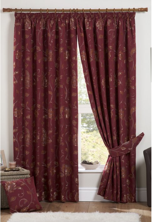 Unbranded Maybury Claret Lined Curtains