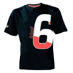 This is a bold T-Shirt with the number 6 printed i
