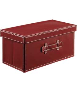 Unbranded Medium Leather Effect Storage Box - Red