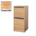 Melamine Faced 2 Drawer Filing Cabinet-Limed Oak