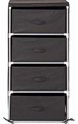 This Metal and Polycotton 4 Drawer Storage Unit is practical and affordable. With a metal frame covered by polycotton. this sturdy set of drawers will look at home in any room of your house. Canvas covering with steel frame. Size H110. W50. D40cm. 4 