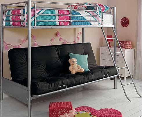 Unbranded Metal Black Futon Bunk Bed with Finley Mattress