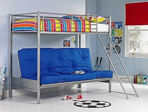 Unbranded Metal Blue Futon Bunk Bed with Finley Mattress
