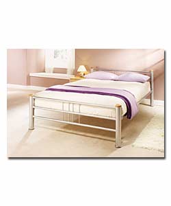 Metro Metal Double Bedstead with Firm Mattress
