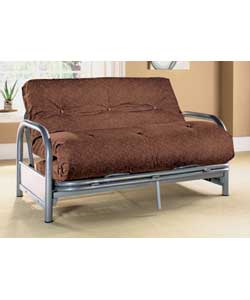 Tubular steel frame. Suitable for general domestic use. Packed flat for home assembly. Size futon