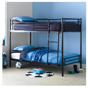 Unbranded Mika Metal Twin Bunk Bed Black And Silentnight