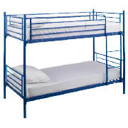 Unbranded Mika Metal Twin Bunk Bed Navy And Silentnight