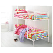 Unbranded Mika Metal Twin Bunk Bed Vanilla And Silentnight