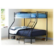 Unbranded Mika Triple Bunk Bed, Black And Standard