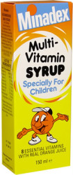 Orange flavoured syrup containing in 10ml: Vitamin
