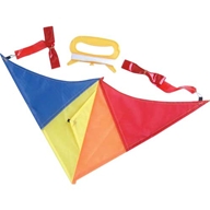 Small  versatile rip-stop nylon kites with flying string and tails or streamers. Assorted Delta  Dia