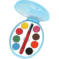 Pocket-sized water based paint set, with eight bri