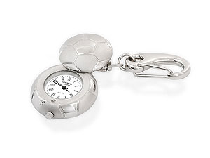 Fans of the oval as well as the round ball will identify with this miniature clock keyring. The quar