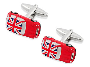 `Quintessentially British, so these miniature minis are decorated with the Union Jack Flag set on sw