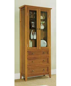 Minster Antique Pine Display Cabinet