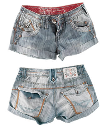 Have a bit of fun in these Mischieveous Denim Shorts. 68 Cotton, 32 Polyester