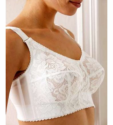 Soft cup lace-bra covered in lace with a ruched underband. Features a lined front and padded side construction. The wide, firm band at the lower edge and two bones at each side provide a highly reliable support. Miss Mary of Sweden Bra Features: High