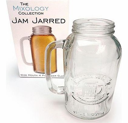 Mixology 2 Litre Jam Jar Beer Stein Enjoy our wide-mouthed 4 pint Beer Stein for beer or soft drinks and make it feel like Oktoberfest all year round! Drink to yourself over a sunny day, or use as a pouring pitcher with friends! Measurements are embo