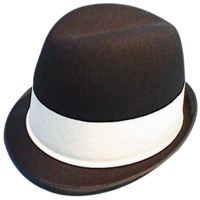 Mod Hat Felt - Black with White Band