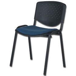 Modern Styled Stacking Chair Fabric Charcoal Grey