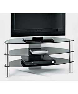 Suitable for up to 42in LCD/Plasma and up to 32in CRT.Made of glass and steel.3 toughened safety gla