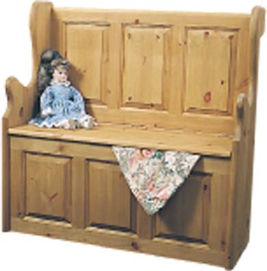 This wonderful panelled pine monks bench also sometimes known as a lambing chair has a lift up seat