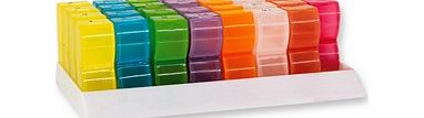 Prepare your daily medication for an entire month with this monthly medication organiser. It features coloured boxes numbered from 1 to 31, arranged neatly on a base. Each box is subdivided into 2 morning/evening compartments. Polypropylene monthly o