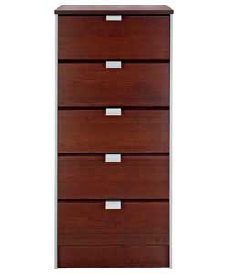 Monza 5 Narrow Drawer Chest - Chocolate
