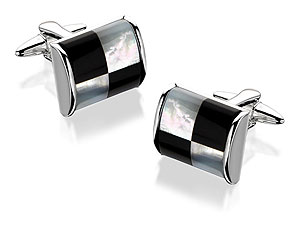Unbranded Mother Of Pearl Checkerboard Cufflinks - 015326