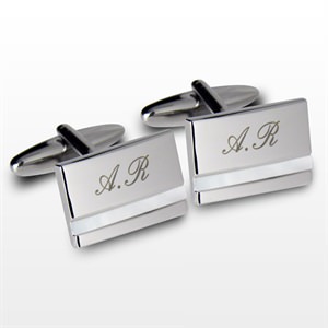 Unbranded Mother of Pearl Personalised Cufflinks