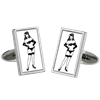 Suits are so boring  lets spice it up! Go for our fun moving image naughty girl cufflinks! Completel