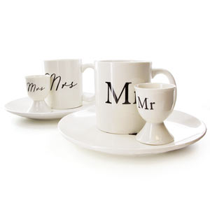 Unbranded Mr and Mrs Breakfast Set