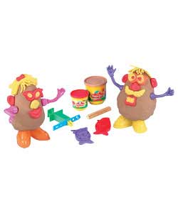 Create lots of different looks for Mr Potato Head and Mrs Potato Head with the 2 sided body and