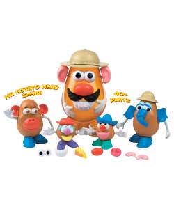 Make lots of wild; looks with these wacky Mr. Potato Head safari pieces!Potato body container